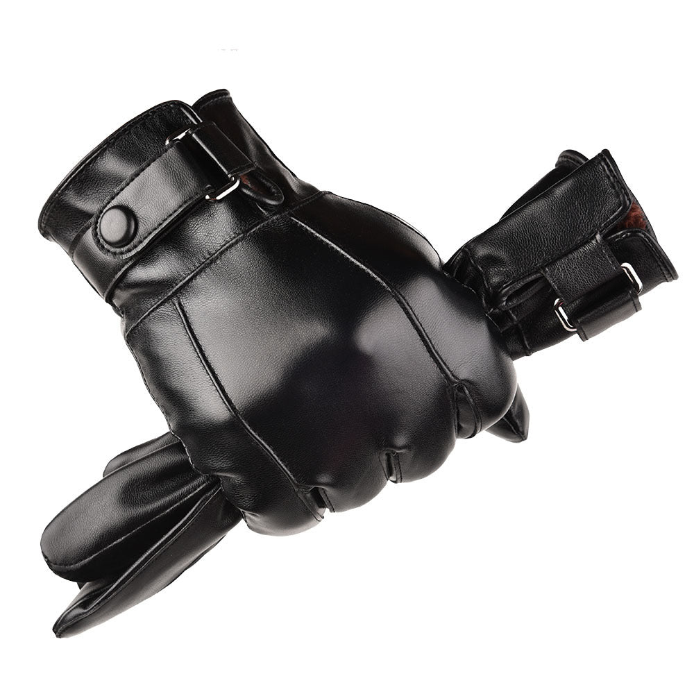 Korean wash leather gloves Black