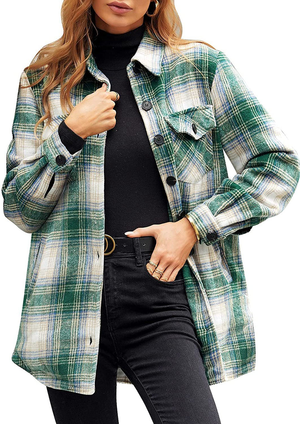 Oversized Shirt Jacket Green