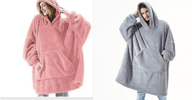 Hoodie Sweatshirt With Big Pocket Wearable Blanket