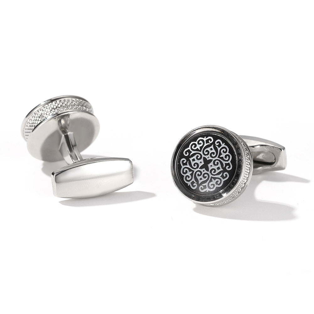 Stylish Round Gold Shirt Cufflink XK20S078 Style