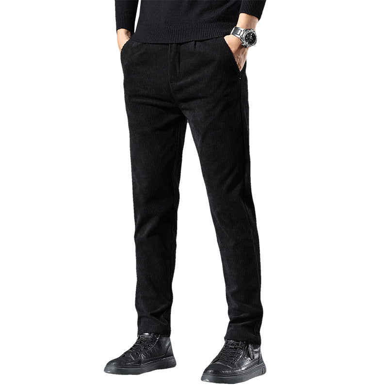 Stylish New Corduroy Casual Pants For Men Black