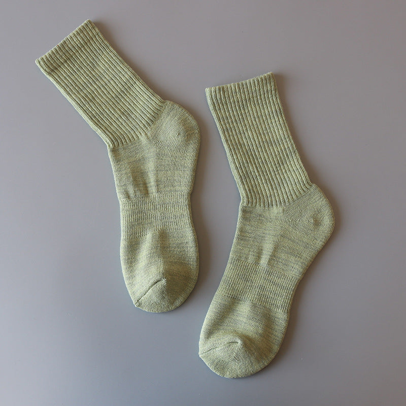 Cotton Thickened Socks Loose Towel Athletic Socks Light Army Green 40to43