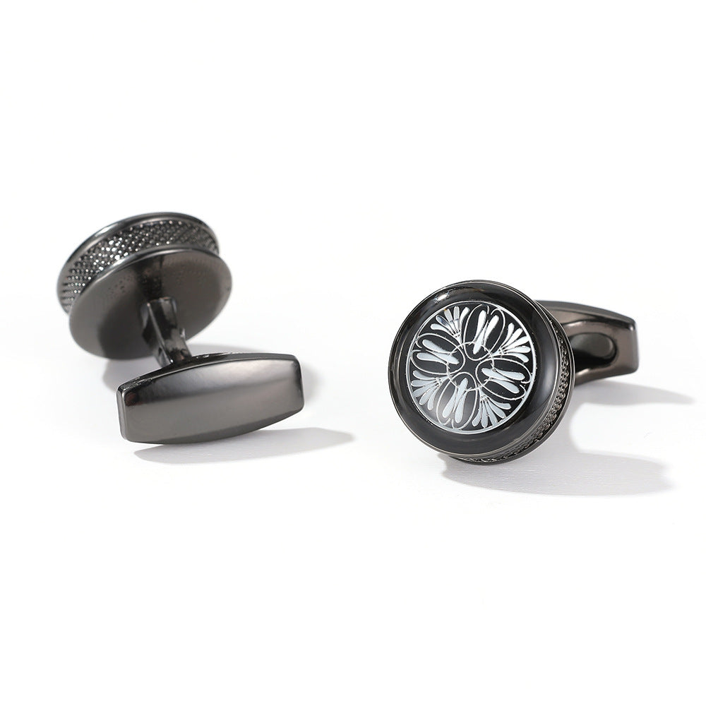 Stylish Round Gold Shirt Cufflink XK20S077 Style