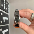 Retro Niche-design Irregular-Shaped Waterdrop Watch Silver Black Glossy