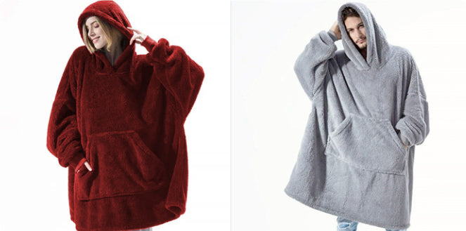 Hoodie Sweatshirt With Big Pocket Wearable Blanket