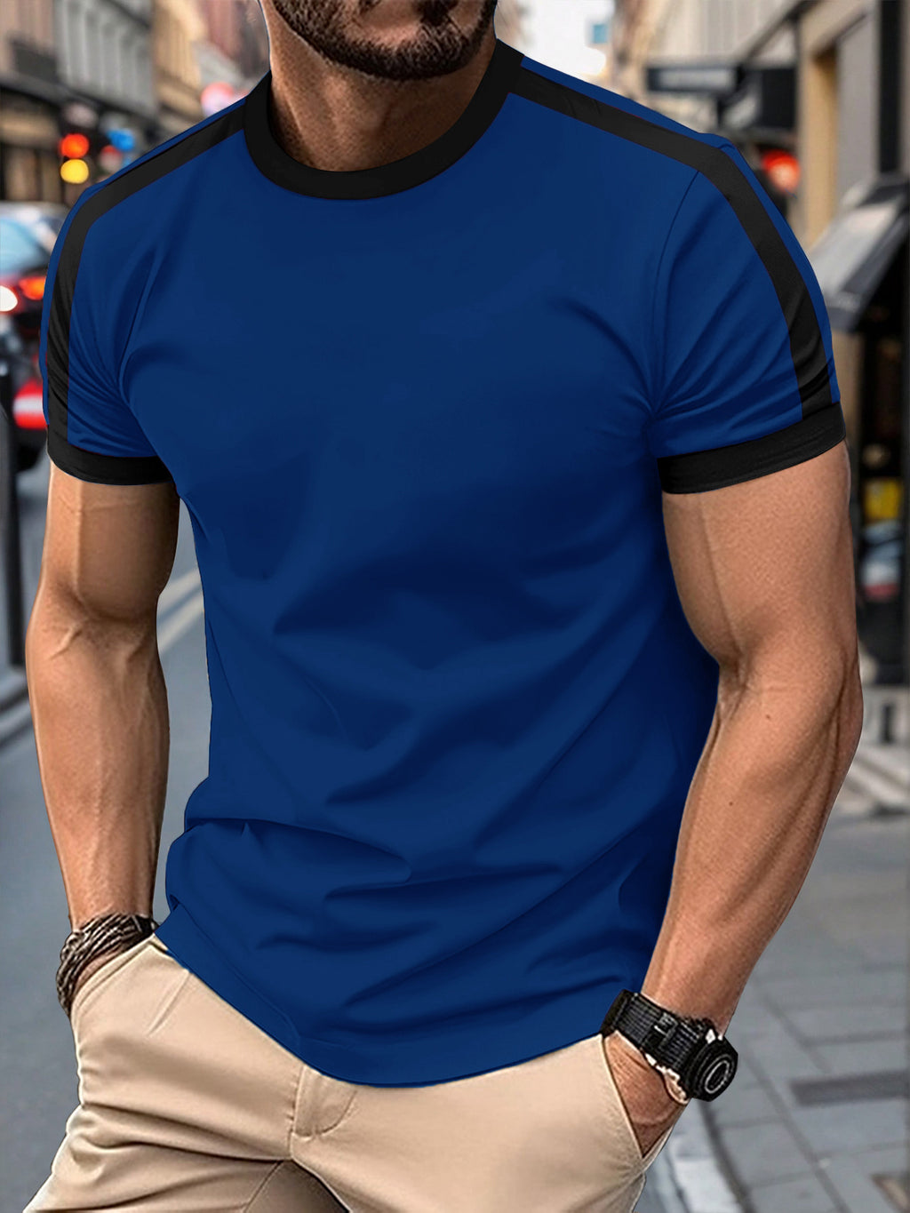 Casual Sports T-shirt Navy Blue