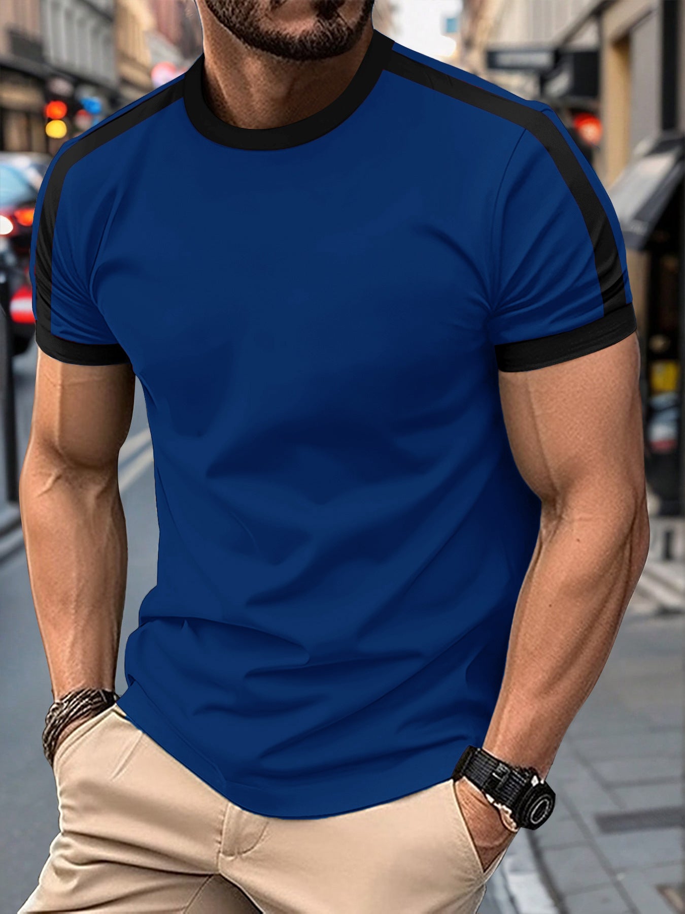 Casual Sports T-shirt Navy Blue