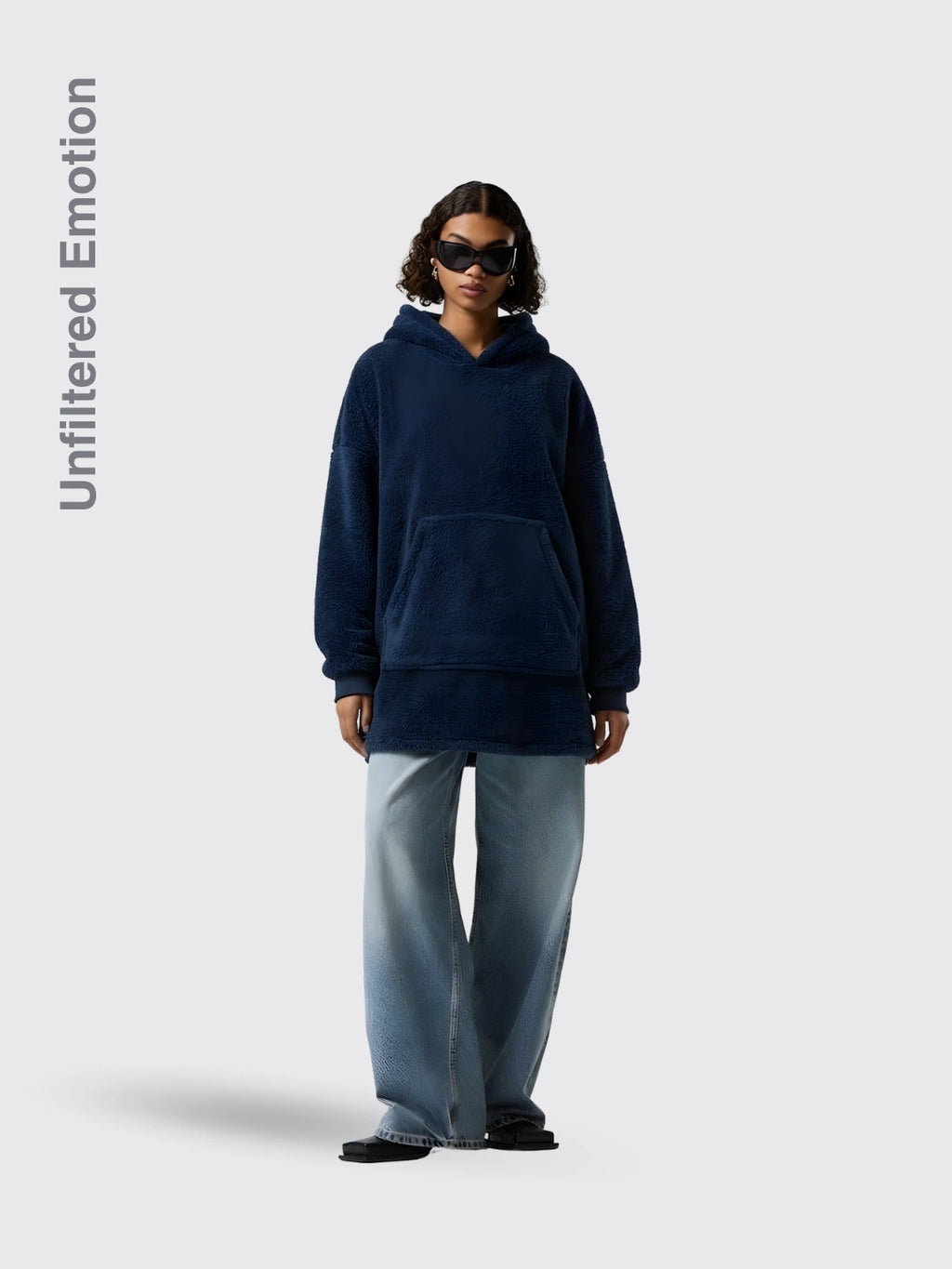 Hoodie Sweatshirt With Big Pocket Wearable Blanket
