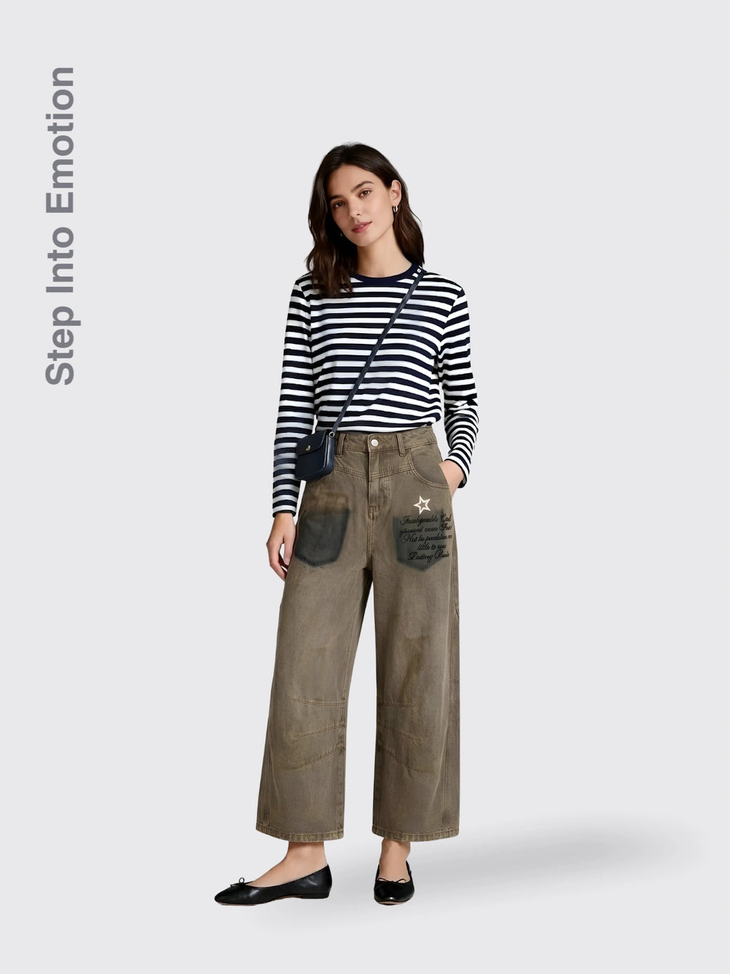 Loose-fit Wide-leg Pants With A Curved Hem