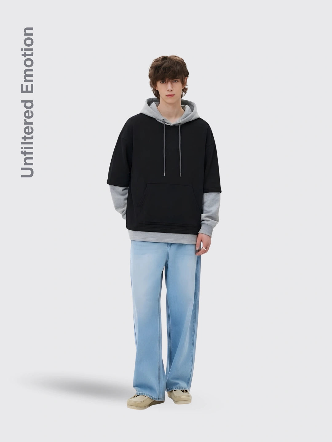 Two false hoodies with a loose hoodie