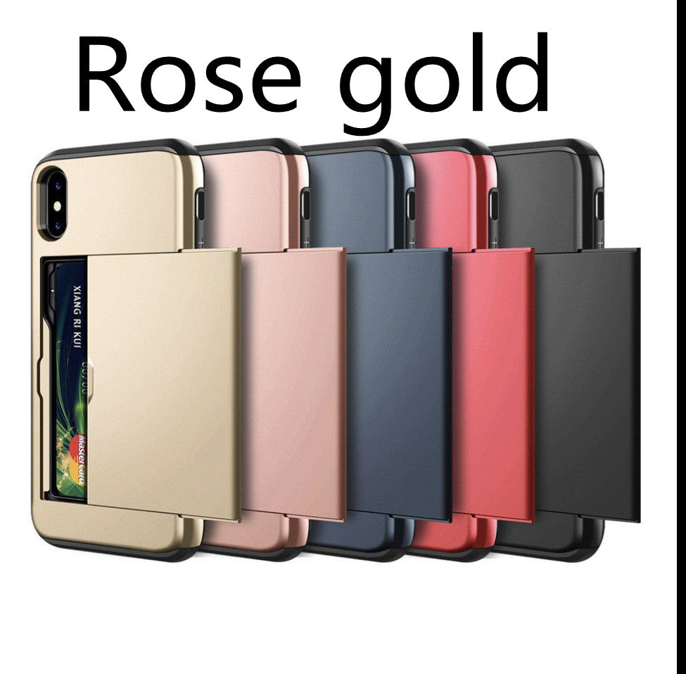 Card Shockproof Hybrid Wallet Rose Gold
