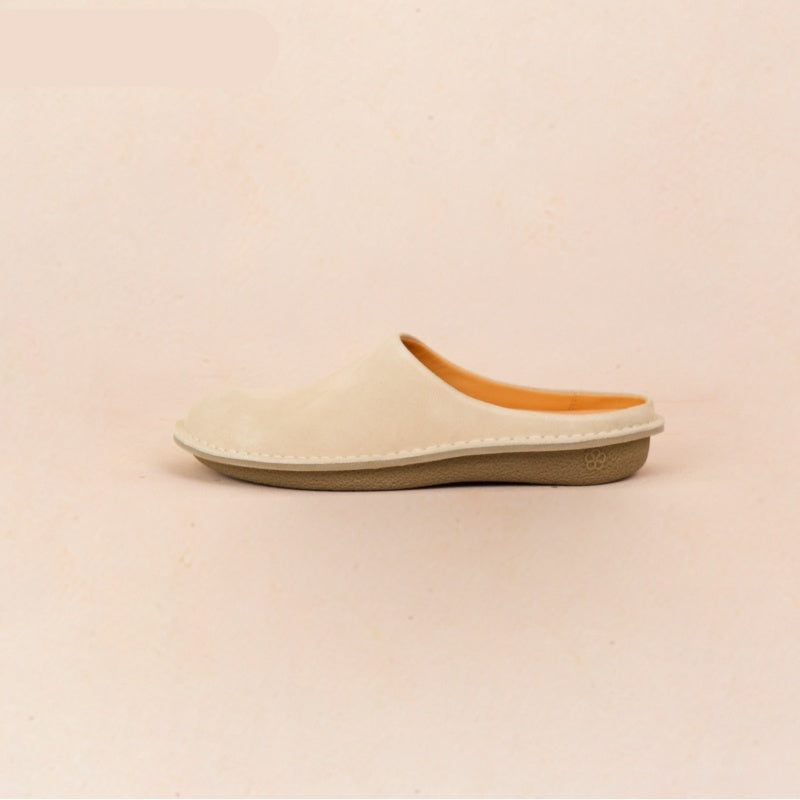 Soft Soled Lazy Toe Slippers White