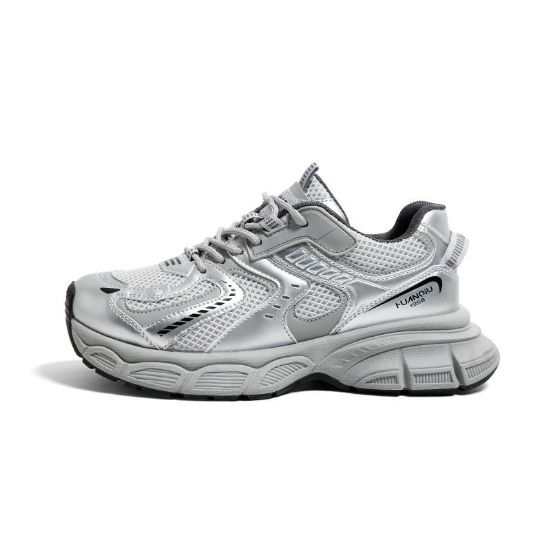 Mesh Casual Versatile Platform Silver 223889 Couple Models
