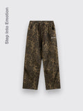 Leopard Print Elastic Waist Loose Wide Leg Pants Leopard Print L