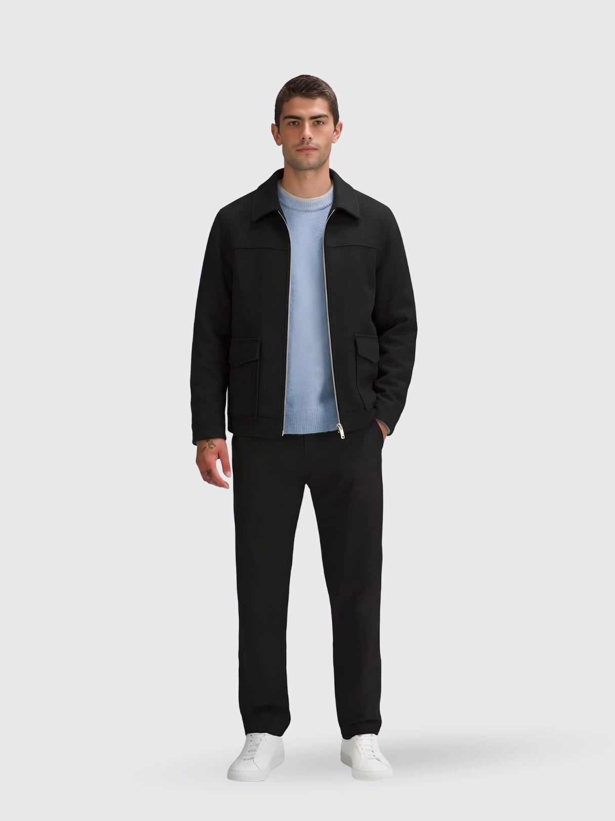 Double-faced Woolen Goods Jacket Zipper Coat