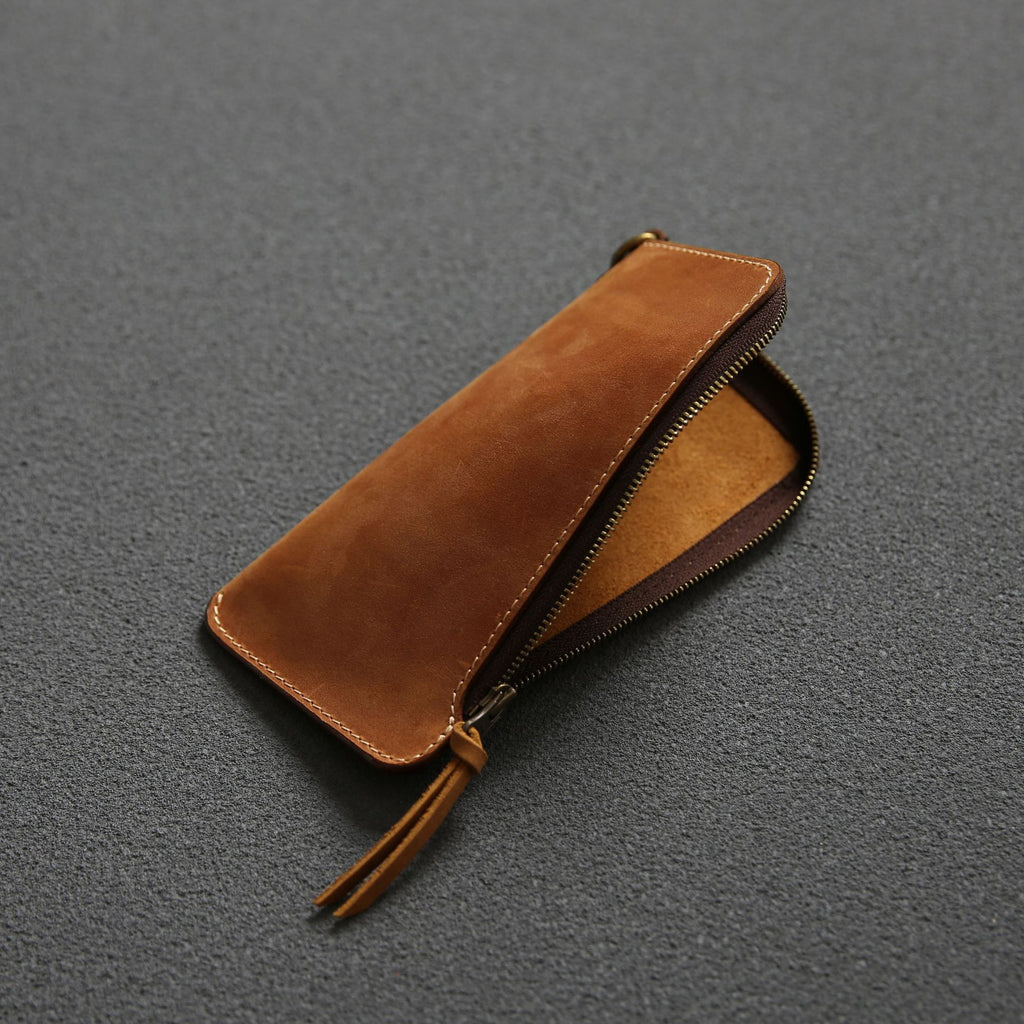 Leather Belt Zipper Wallet