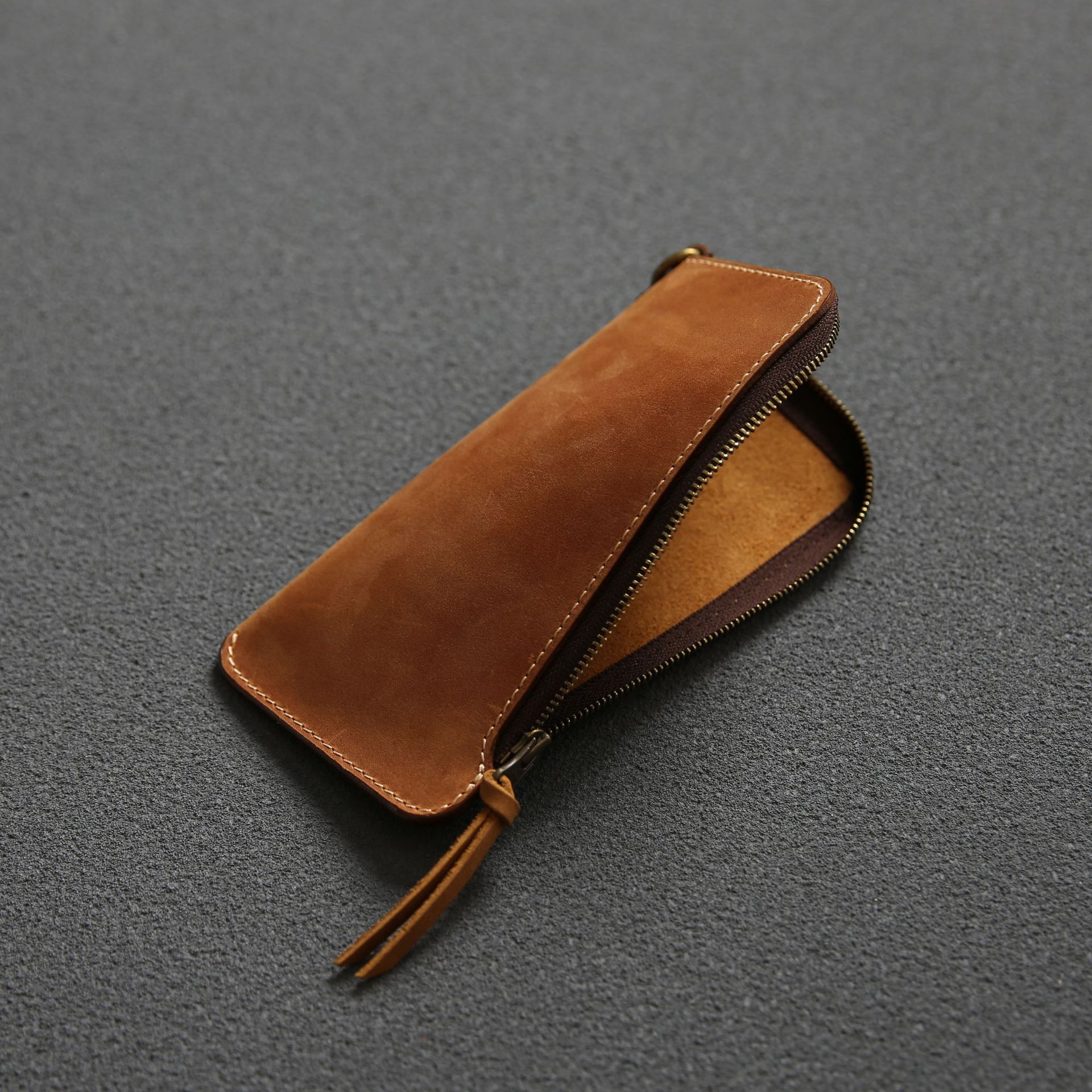 Leather Belt Zipper Wallet