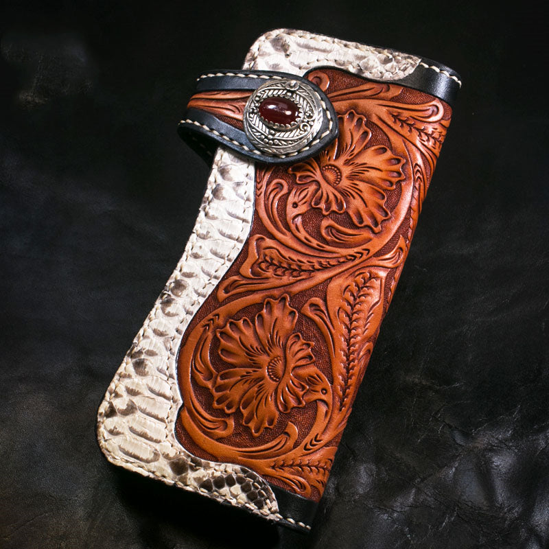 Leather Wallet For Men's Long Style