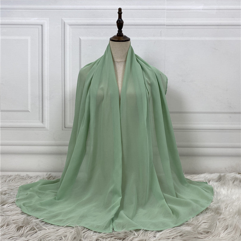 Women's Solid Color Hijab Green One size