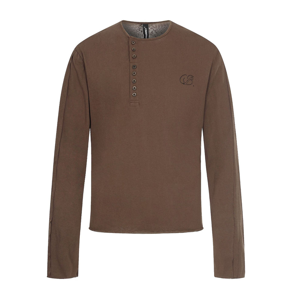 Casual Long-Sleeve T-Shirt Coffee