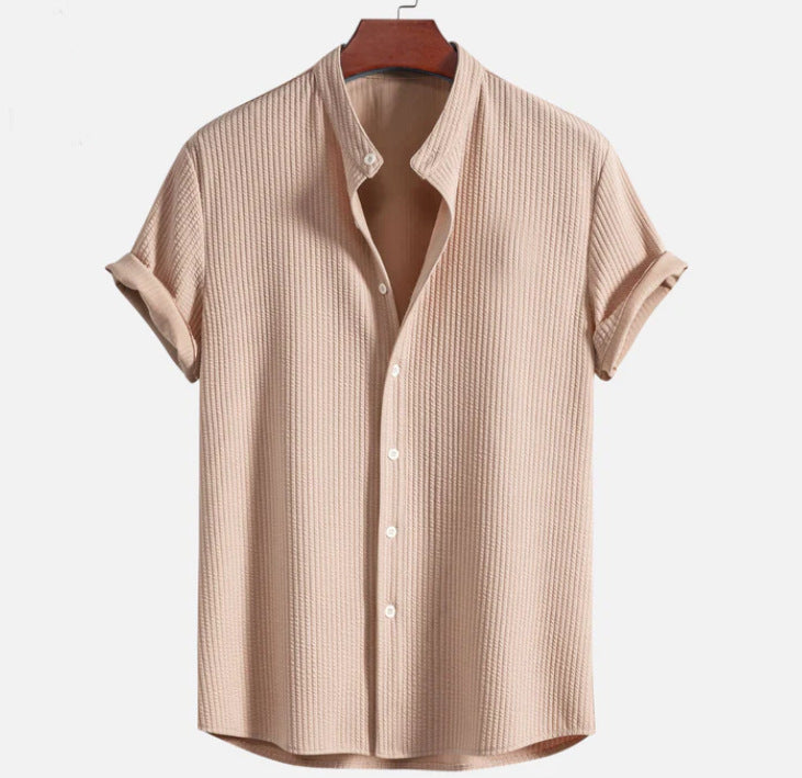 Short Sleeve Loose Shirt Light Brown