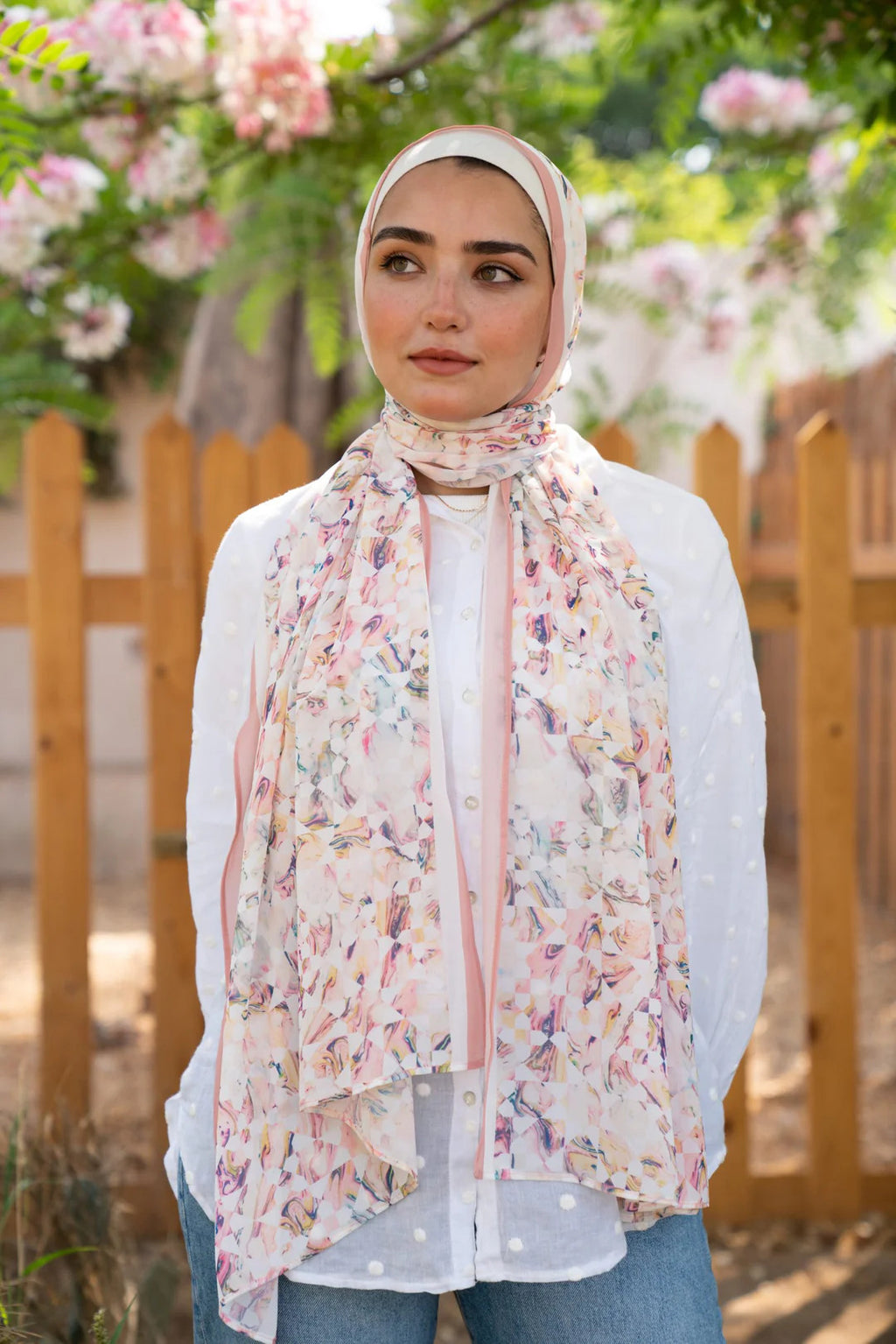 Satin Hijab Printed Shawl Headscarf 48style Above 175cm