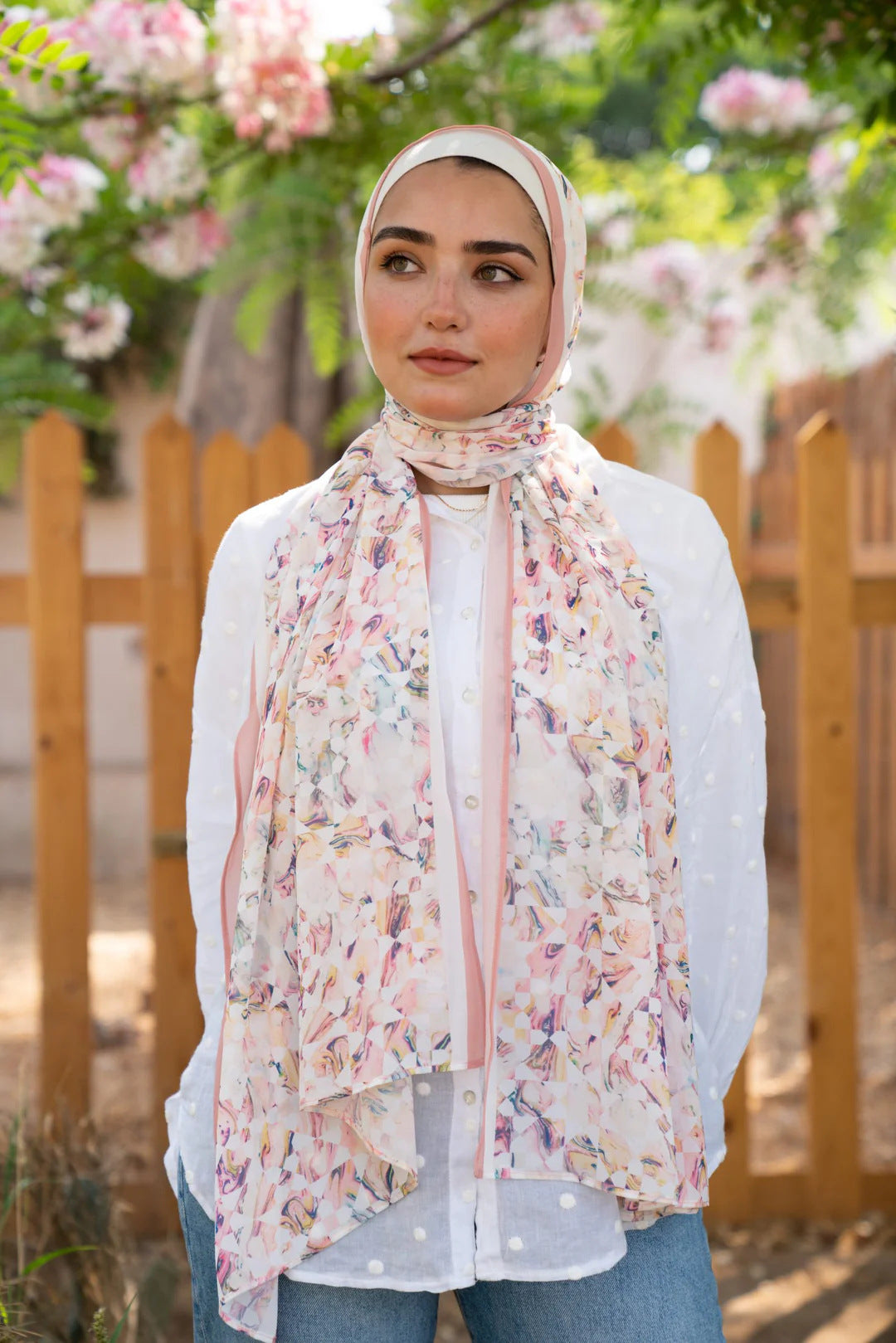 Satin Hijab Printed Shawl Headscarf 48style Above 175cm