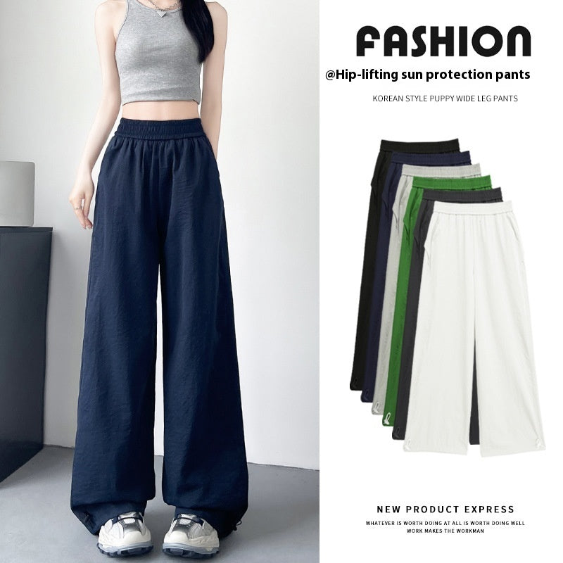 Cotton-like Wide-leg Sunscreen Pants