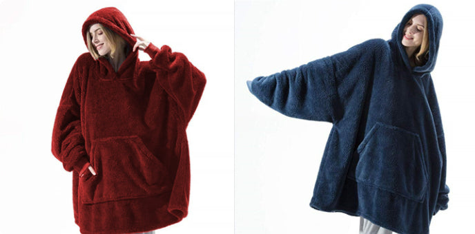 Hoodie Sweatshirt With Big Pocket Wearable Blanket