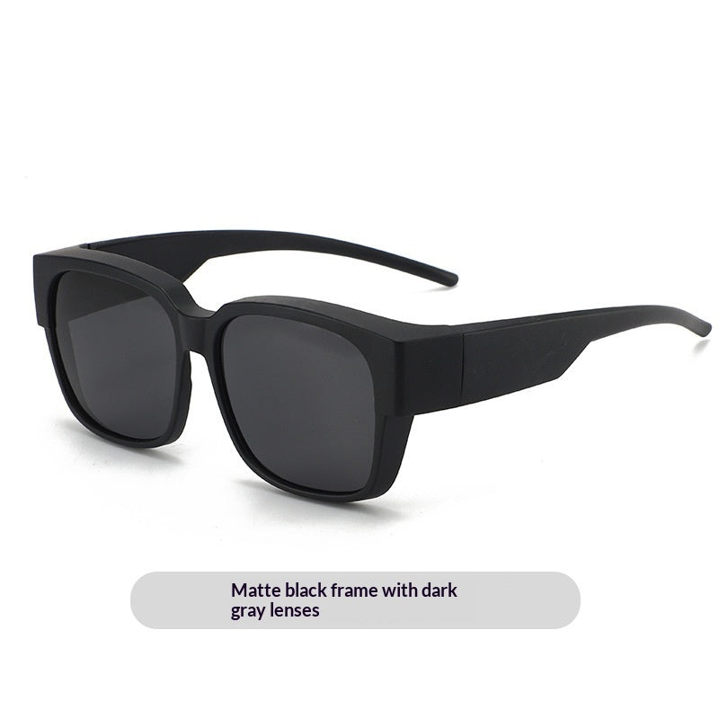 Blue-lens Sun Visor Sunglasses For Outdoor Driving Sand Black Frame