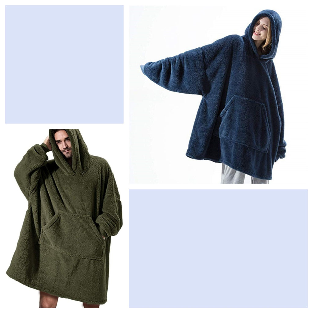 Hoodie Sweatshirt With Big Pocket Wearable Blanket