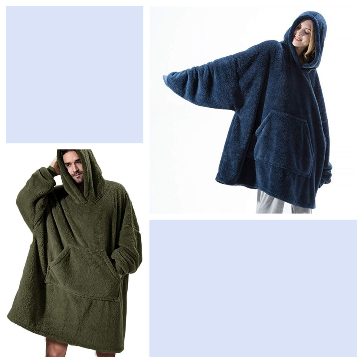 Hoodie Sweatshirt With Big Pocket Wearable Blanket