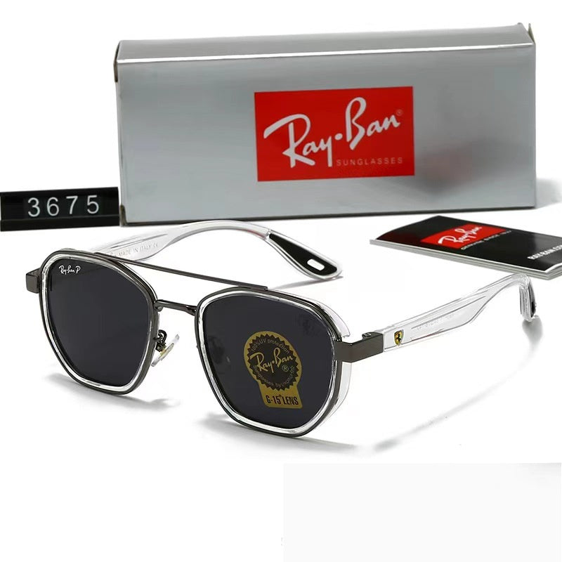 Classic Fashion Sunglasses For Outdoor Casual Street-style Photos Through frame black grey