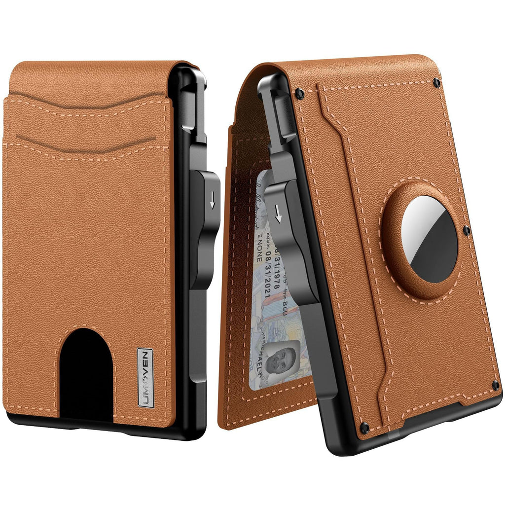 Mens Metal Card Case & Card Holder High-Capacity Anti-Skimming Wallet Orange
