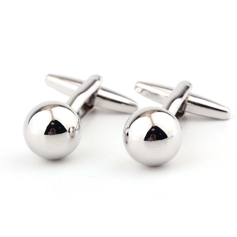 Silver Steel Ball Shape Metal Cufflinks French Shirt Men's Cufflink 3024 Ball K5