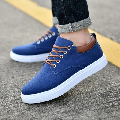 Breathable Mens Casual Canvas Sport Shoes Blue