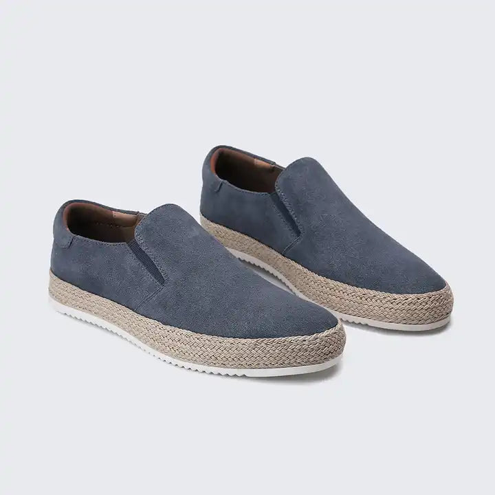 Round Toe Pumps Straw Shoes Dark Gray