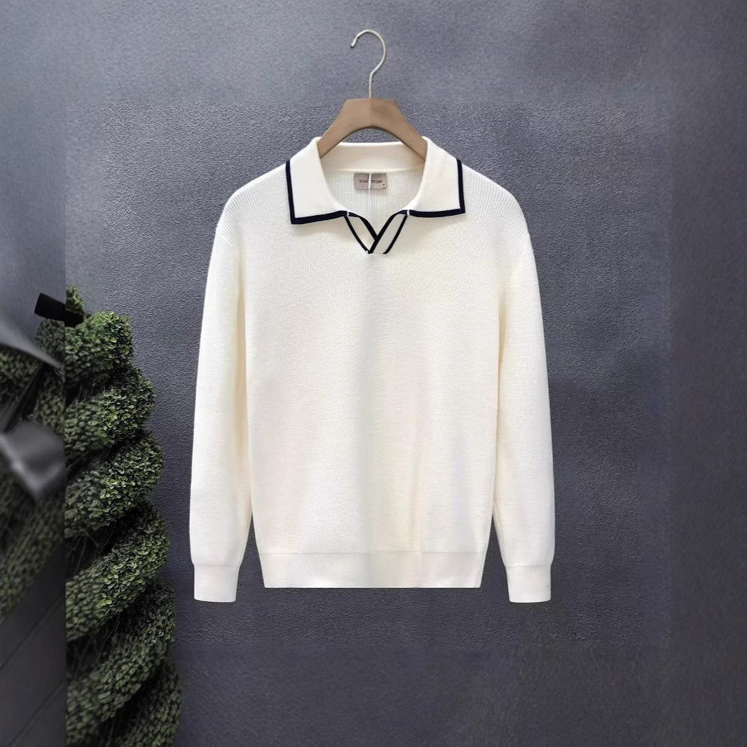 Lightly Mature Casual Polo Collar Sweater