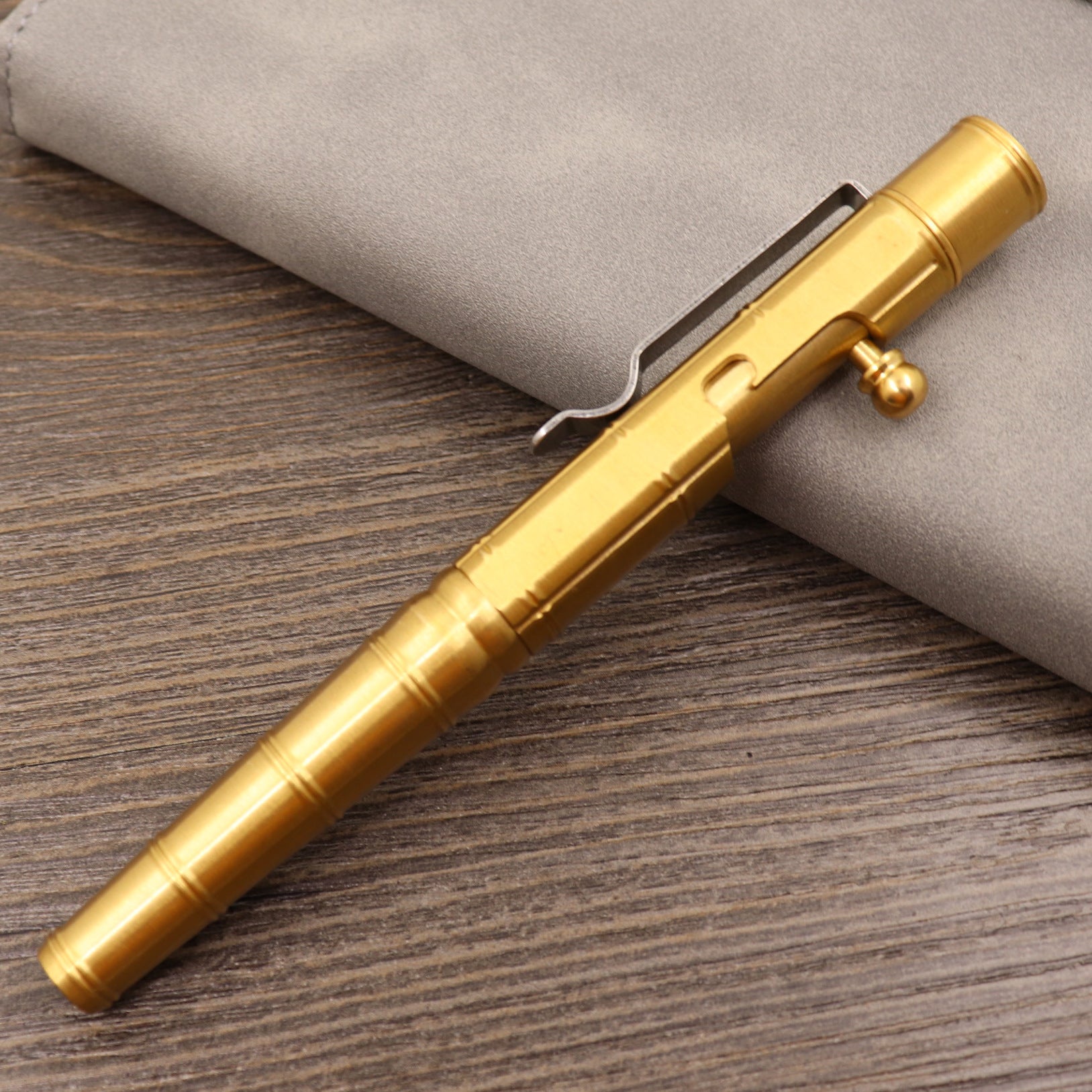 Retro Pure Copper Bolt Type Metal Tactical Pen Brass Tactical Pen