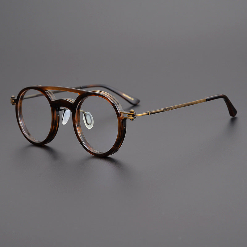 Personalized Couple Style Handmade Art Round Myopia Glasses Full Frame Plate Tide