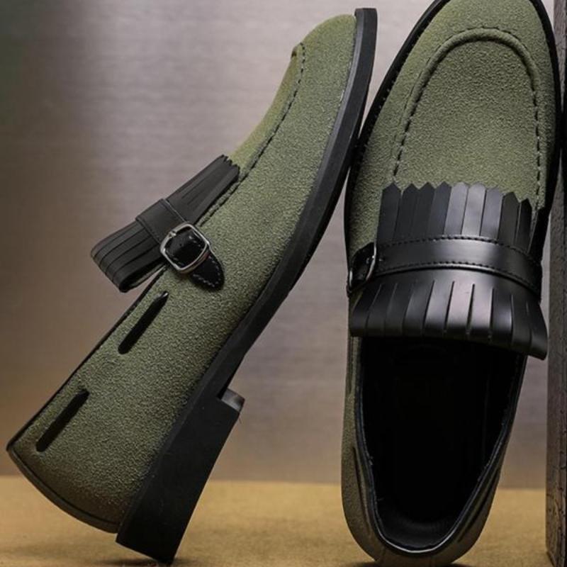 Solidcolor Tassel Accents Loafer Green