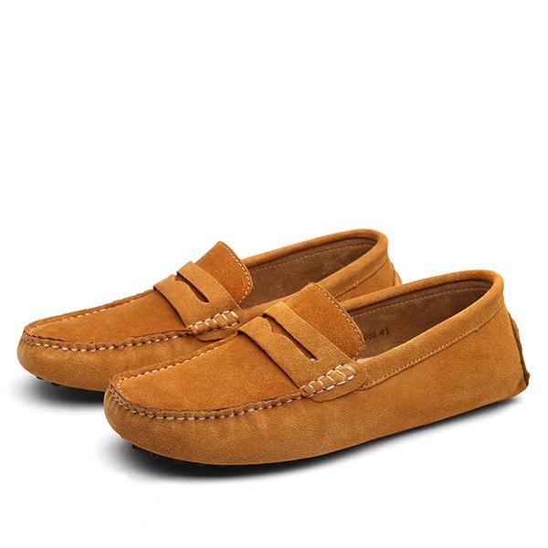 Suade Driver Loafers Yellow