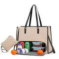 2in1 Tote And Lunch Bag Combo Extra-large Tote Apricot White With Black