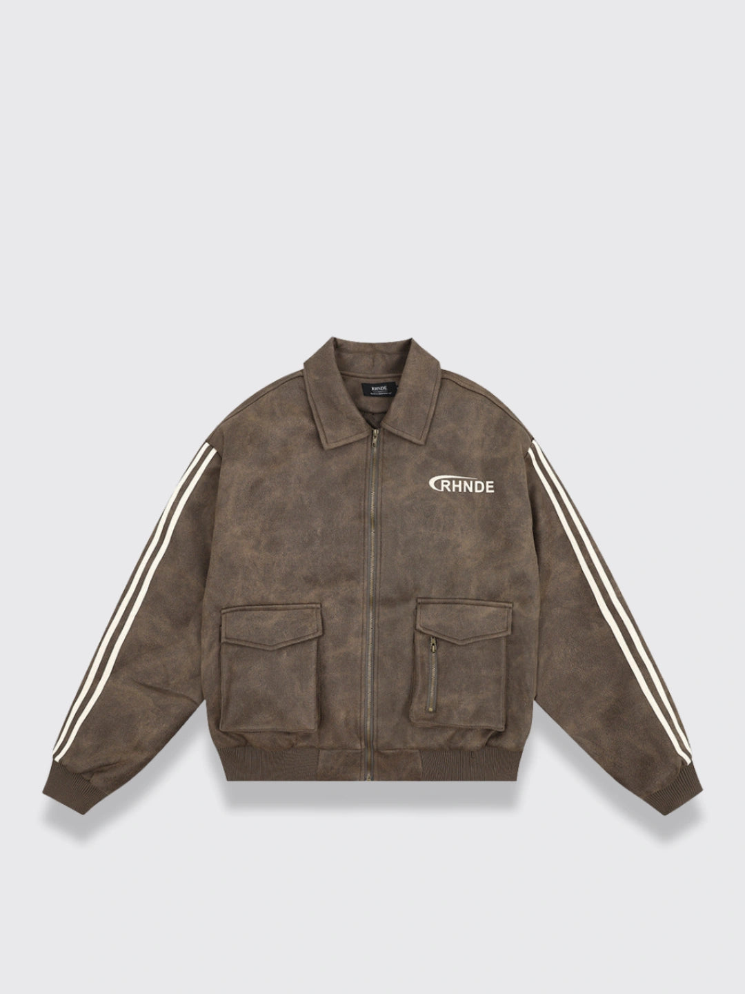 Men's Lapel PU Leather Jacket Coat