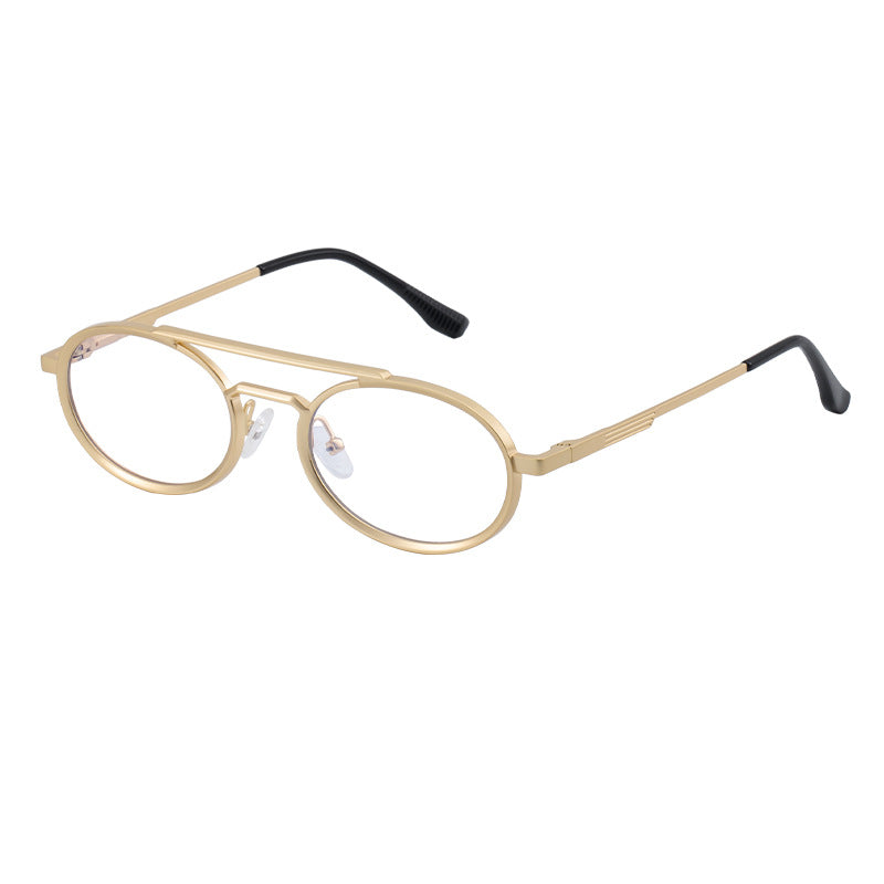 Retro-style Oval-frame Steampunk Sunglasses C7