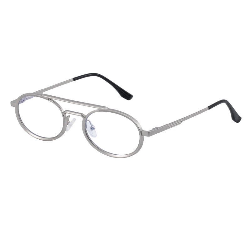 Retro-style Oval-frame Steampunk Sunglasses C8