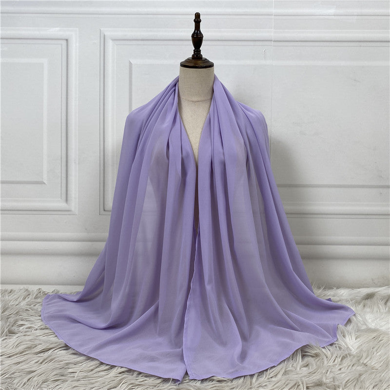 Women's Solid Color Hijab Purple One size