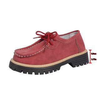 Lace-up British-style Loafers Red