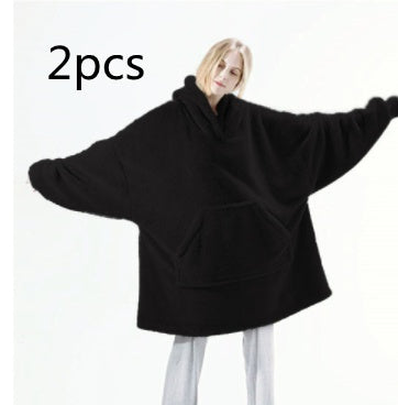 Hoodie Sweatshirt With Big Pocket Wearable Blanket