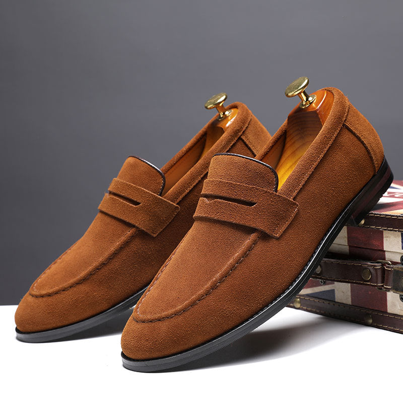 Nubuck Leather Shoes Dark brown